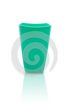Surf Green plastic cup isolated on white