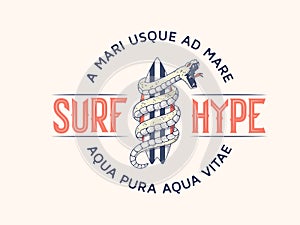 Surf Hype with no fear vector illustration