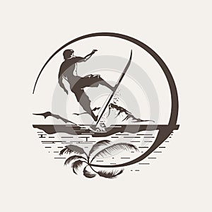 Surf logo or emblem design