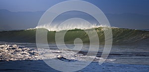 Surf mood waves at los Muertos beach in Puerto Vallarta Mexico