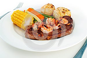 Surf n' Turf meal setting