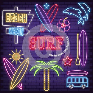 Surf Neon Icons