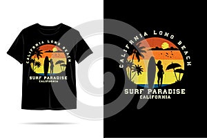 Surf paradise California silhouette t shirt design