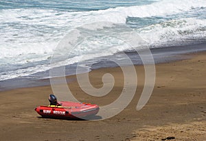 A surf rescue boat on Australia's Gold Coast