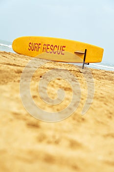 Surf rescue sign in Agonda, Goa, India