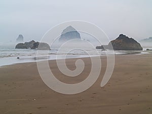 Surf Rolling in on a Rocky Beach