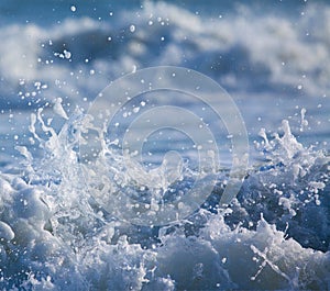 Surf with Splashing Water Drops