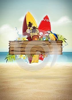 Surf and summer background