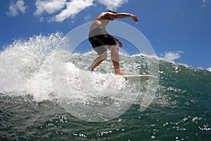 Surf waling the board