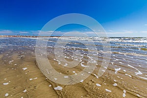 Surf Washing over The Sands of Galveston Beach