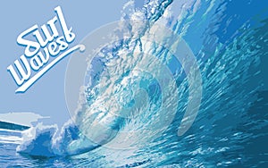 Surf Wave Splash Vector photo