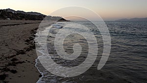 Surf waves on a sandy beach, El Sargento, BCS, Mexico