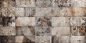 The surface of the ancient varied mosaic. Generative ai