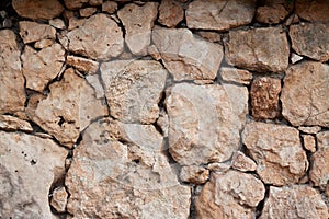 Surface of ancient wall of natural stone