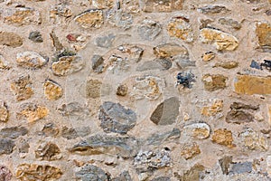 Surface of ancient wall of natural stone