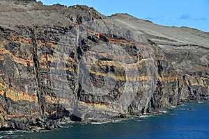 Surface of color volcanic rock