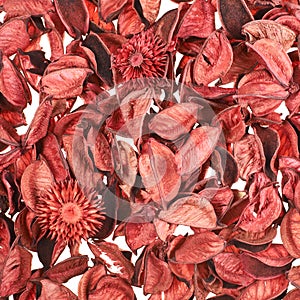 Surface covered with medley potpourri