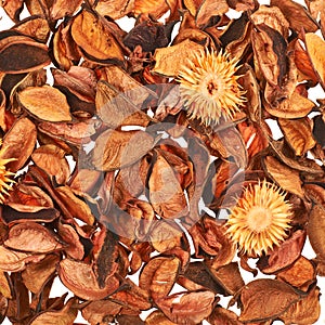 Surface covered with medley potpourri