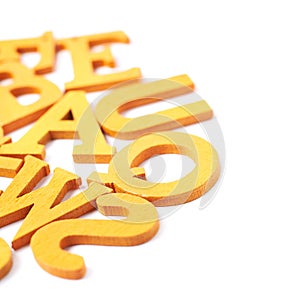 Surface covered with the wooden letters