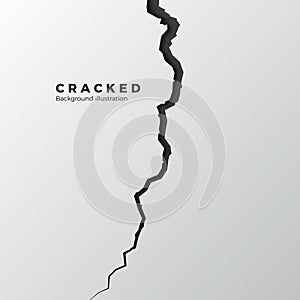 Surface cracked ground. Sketch crack texture. Split terrain after earthquake. Vector illustration