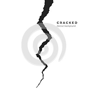Surface cracked ground. Sketch crack texture. Split terrain after earthquake. vector illustration isolated on white background