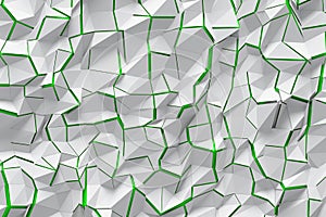 Surface with cracks and green background