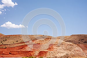 Surface cut in a hill for road construction