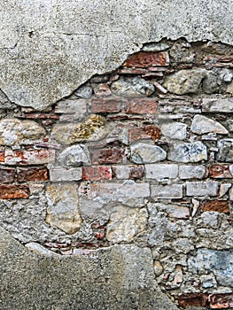 Surface of decayed stone wall as background