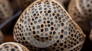 Surface of a dried lotus seed pod