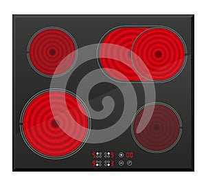 Surface for electric inductive stove vector illustration