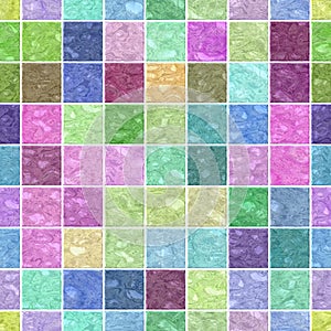 Surface floor mosaic pattern seamless background with white grout - cute pastel color - square shape