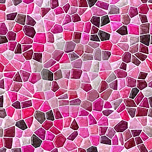 Surface floor marble mosaic pattern seamless square background with white grout - hot pink magenta maroon burgundy fuchsia mauve