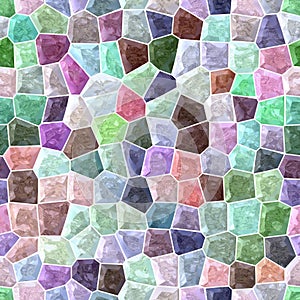 surface floor marble mosaic seamless square background with white grout - light pastel full color spectrum - purple pink