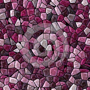 Surface floor marble mosaic seamless background with black grout - purple, violet, pink and magenta color