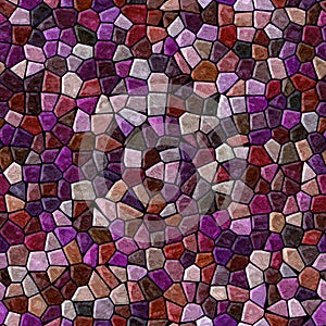 Surface floor marble mosaic seamless square background with black grout - dark red, burgundy, wine, purple, violet, lilac