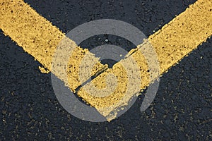 Surface grunge rough of asphalt Seamless tarmac dark grey with yellow line on the road and small rock Texture Background