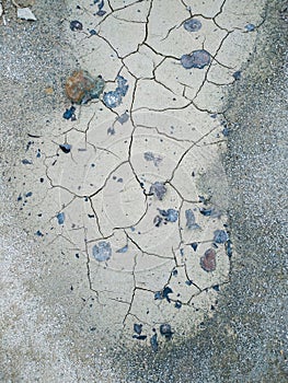 Surface of a grungy dry cracking parched earth