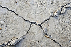 The surface of a hard, polished surface that has been used for a period of time, is cracked and eroded because of its lifespan or photo