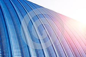 The surface of a industrial metal roof. Abstract background