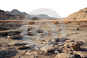 surface of mars. dry barren landscape. transparent PNG file.