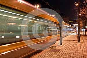 Surface Metro speeding at Night