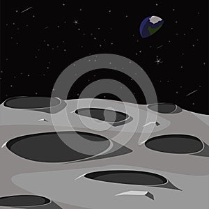 Surface of the Moon Vector Illustration