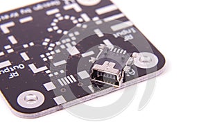 Surface mount SMD mini USB connector close up