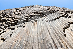 surface natural basalt columns in Garni gorge