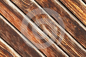 Surface of old wooden brown planks