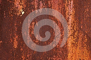 Surface of rusted metal sheet texture detail of metal sheet exposed to outdoor weather conditions for a long time Abstract