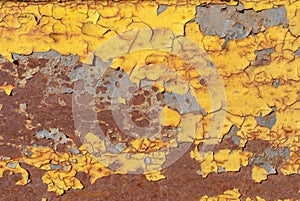 Surface of rusty iron with remnants of old paint texture background