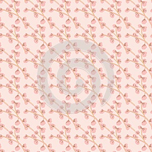 Surface seamless pattern in Pink flower bright, elegant,  and feminime photo
