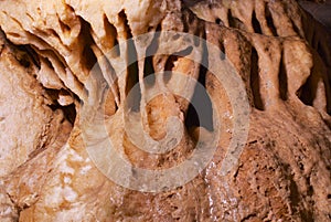 Surface of a stalagmite in Gosu limestone cave in Danyang, Korea.