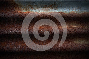 The surface of the steel plate is rusted.